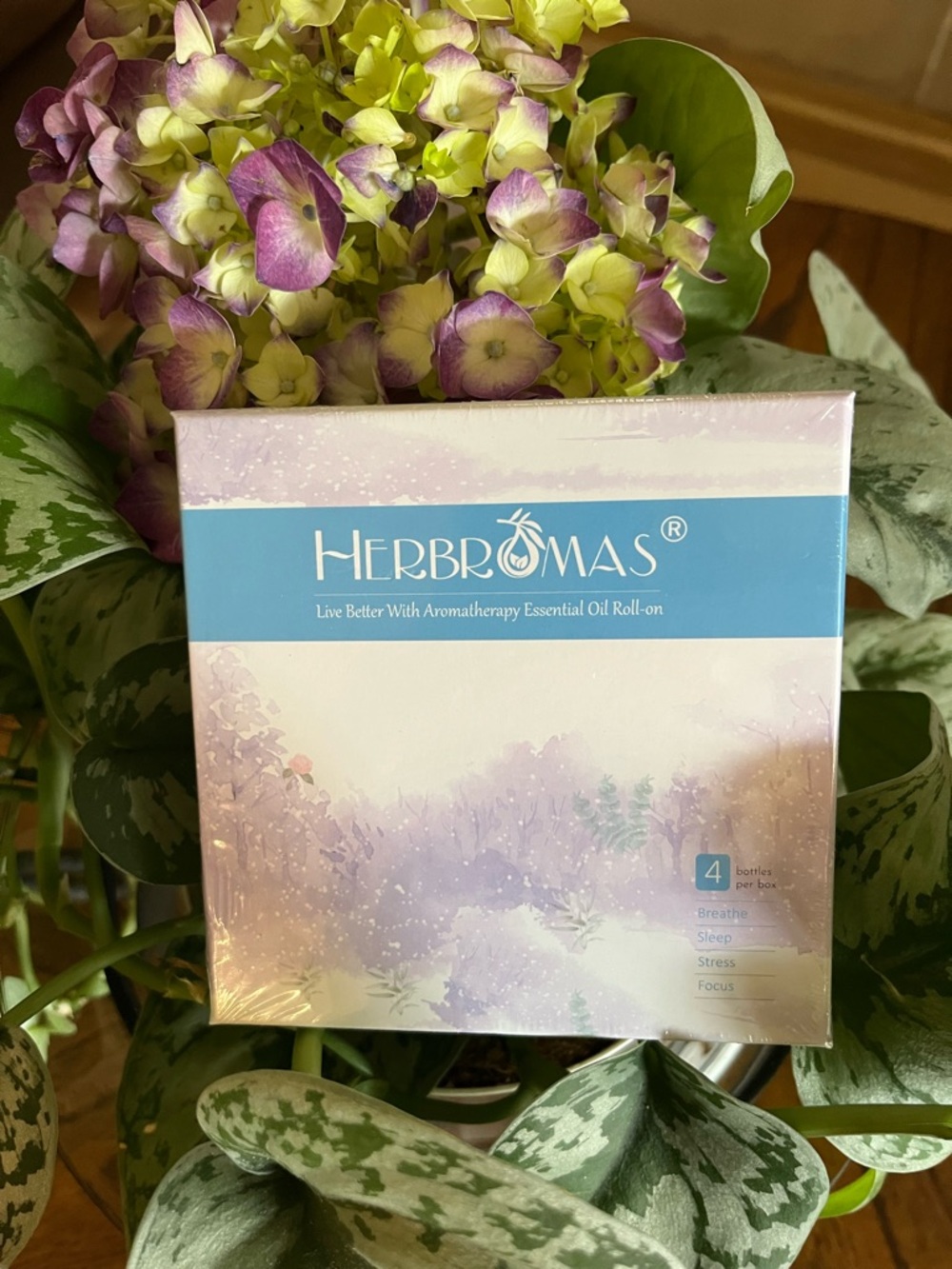 HERBROMAS Aromatherapy Essential Oil Roll-On Set (4pc) – New Sealed